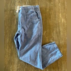 JANIE AND JACK, LINEN-COTTON PULL-ON PANT (blue - 6)